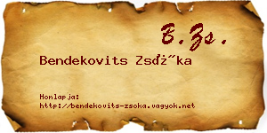 Bendekovits Zsóka névjegykártya
